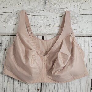 Glamorise 1265 Magic Lift Front Close Posture Wireless Bra 52DD Cafe Beige Nude